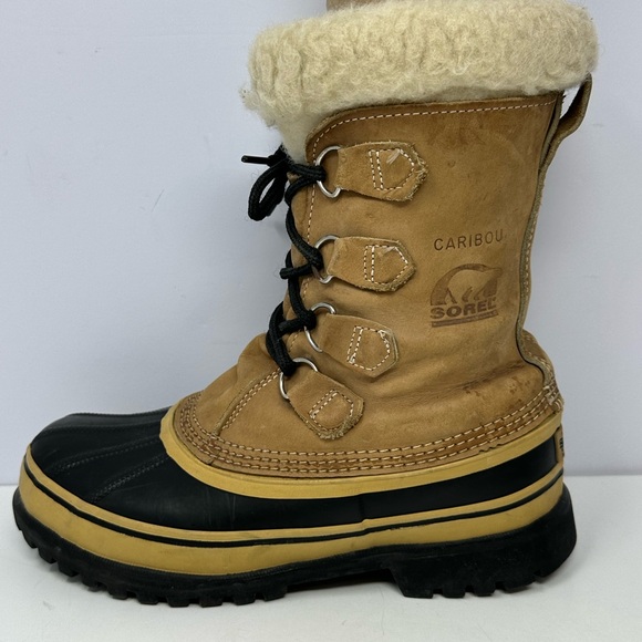 Sorel Men\'s Sz 8 Caribou Brown Waterproof Winter Boots Duck S1
